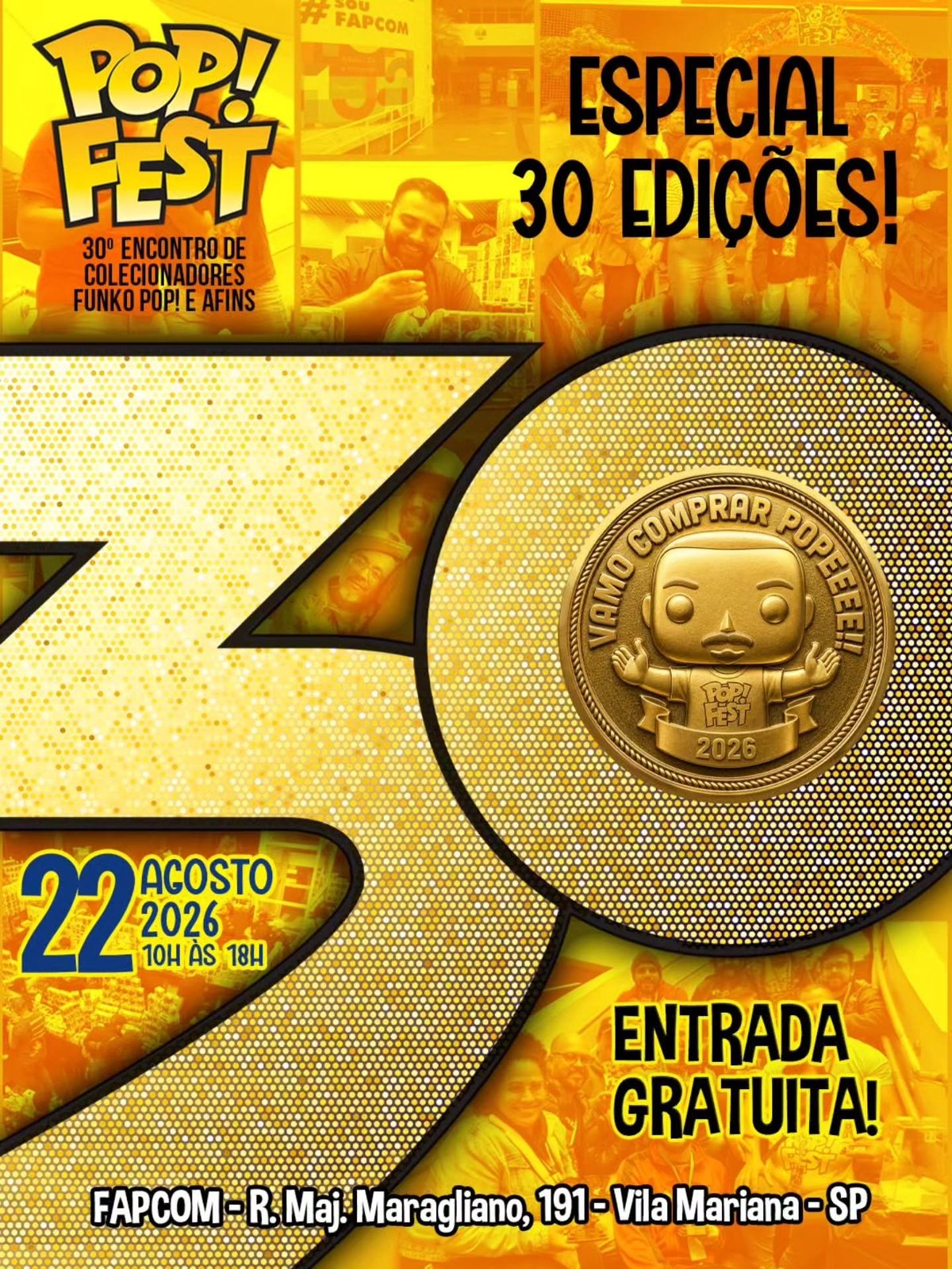Flyer POP! Fest 31º Encontro de Colecionadores de Funko Pop en FAPCOM São Paulo — 17 octubre 2026