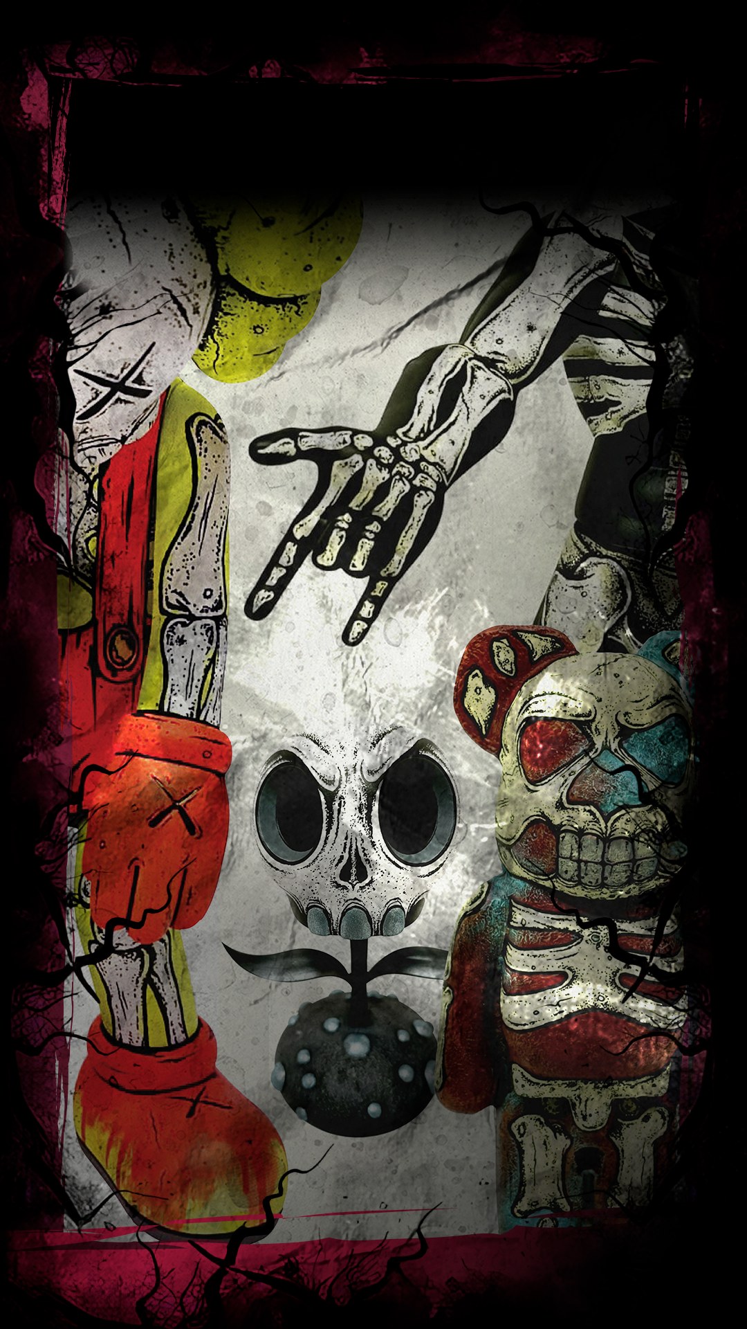 Art toys de esqueletos de Arte de Humo (HUMO) en el ArtToys Alley de La Mole Horror Second Edition
