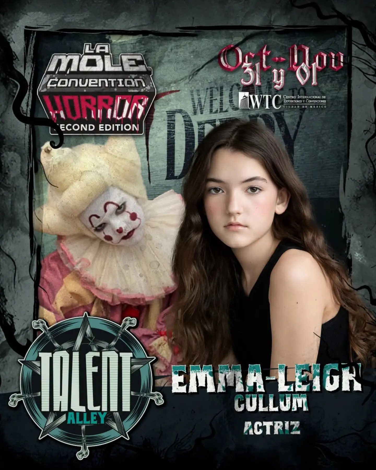Emma-Leigh Cullum, Periwinkle de IT: Welcome to Derry, invitada de honor de La Mole Horror Second Edition