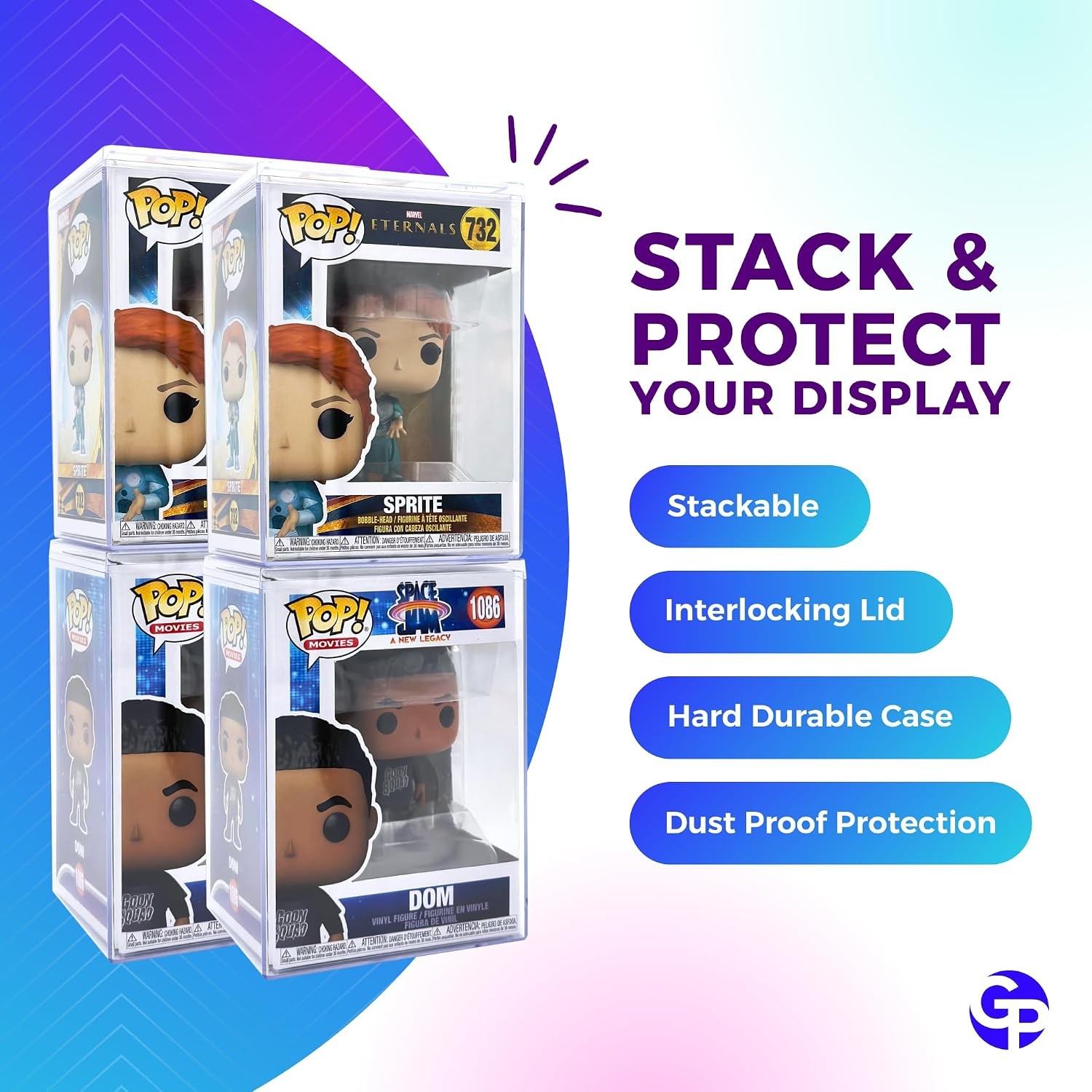 Hard stack protectores Funko Pop acrílicos apilables con tapa interlocking