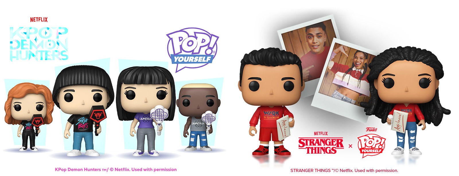 Figuras Pop! Yourself con outfits oficiales de KPop Demon Hunters y Stranger Things