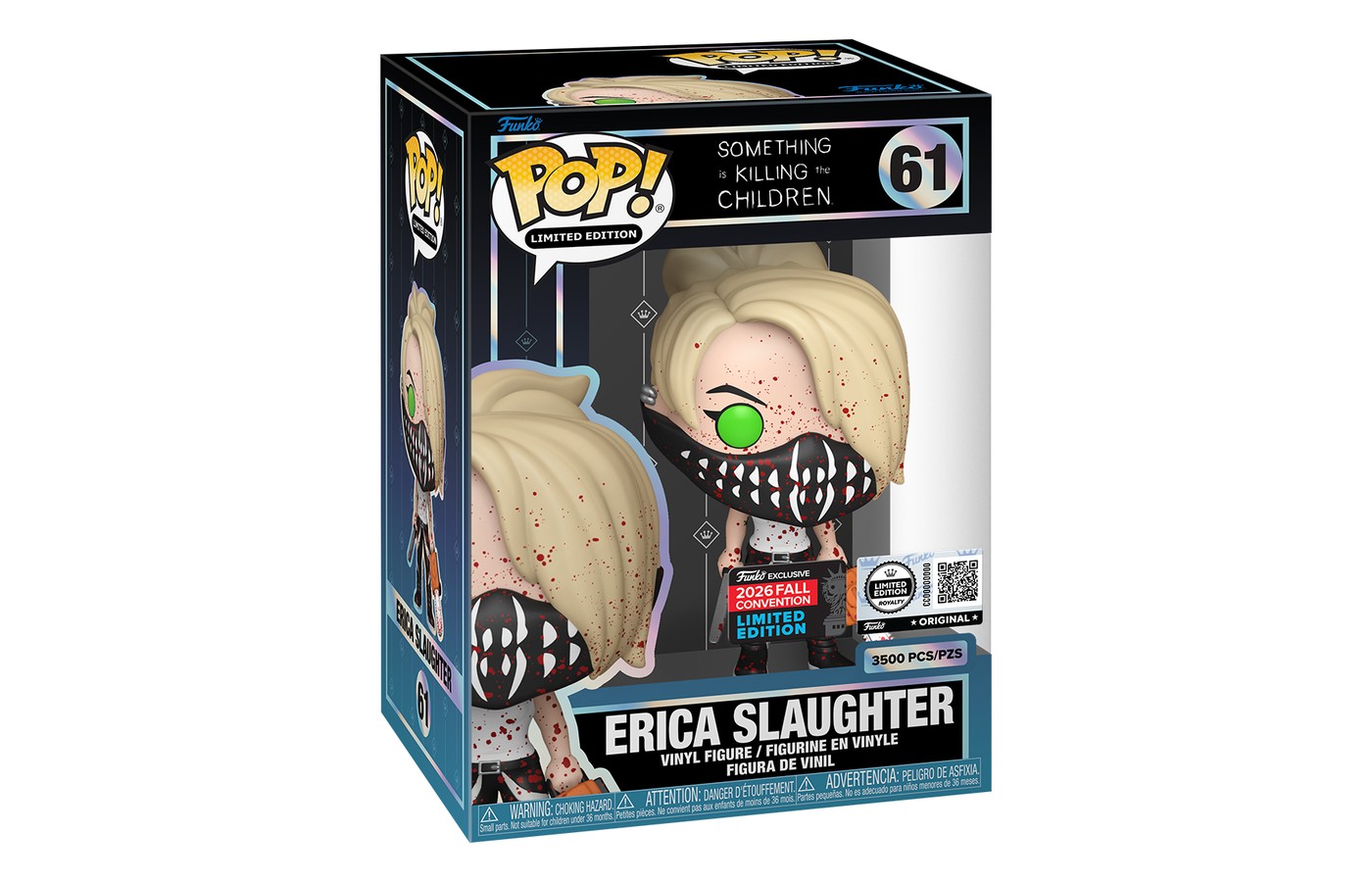 Caja Funko Pop Erica Slaughter 61 Limited Edition con sticker 2026 Fall Convention y tiraje de 3500 piezas
