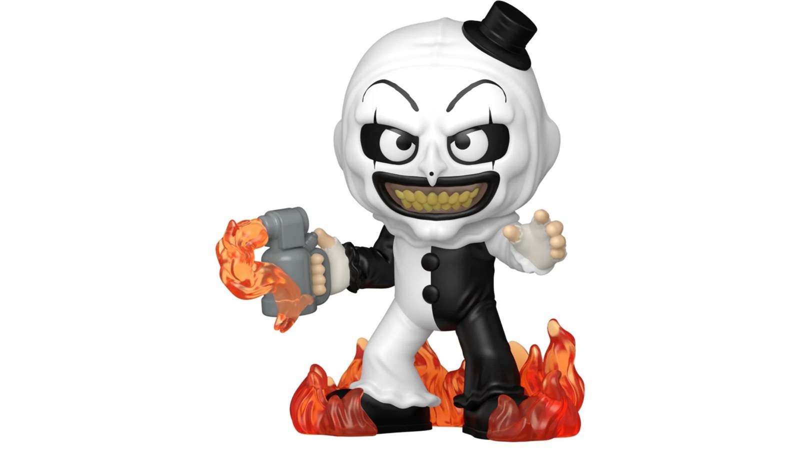 Funko Mini XL Art the Clown de Terrifier con lanzallamas y llamas translúcidas