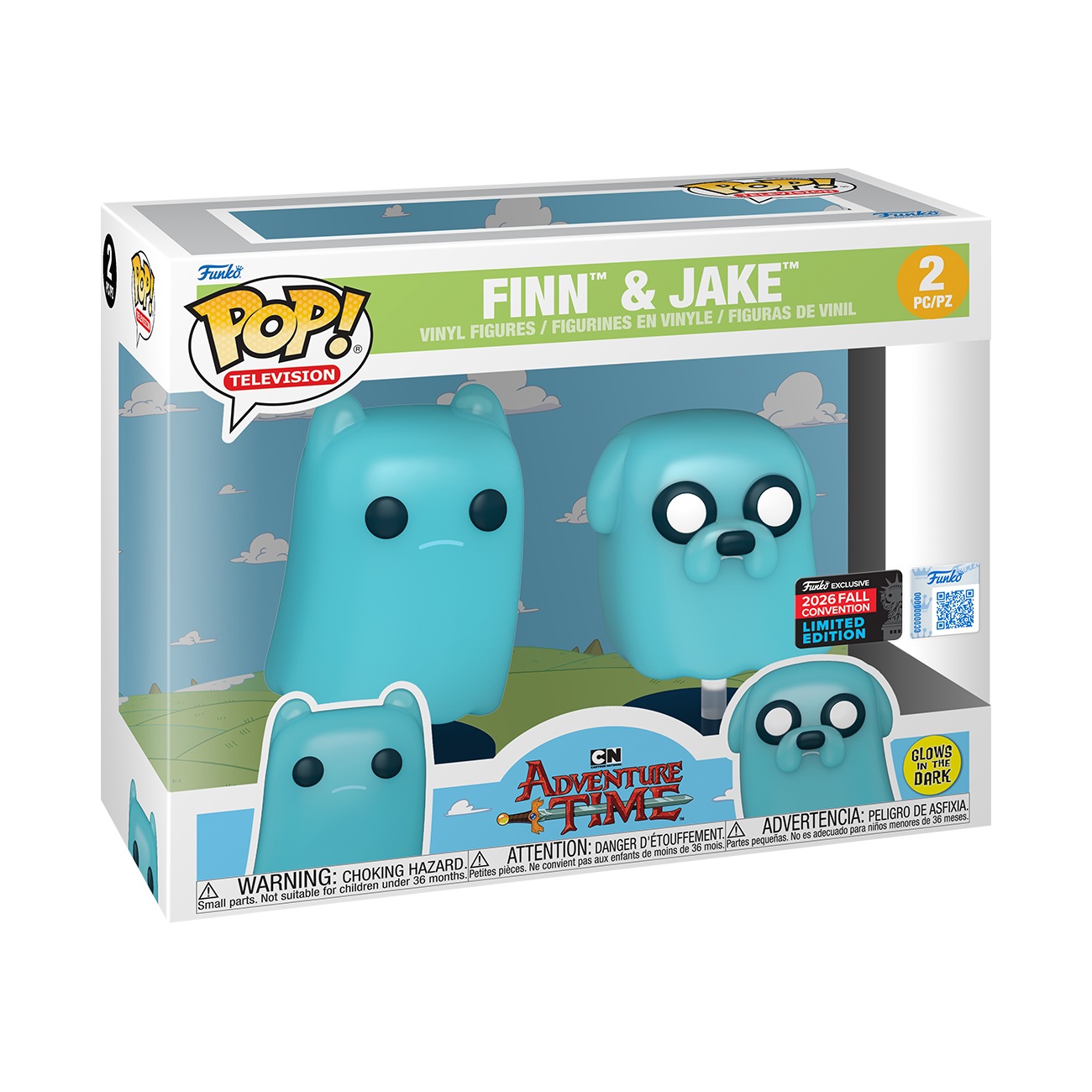 Imagen destacada de Funko Pop Adventure Time Finn y Jake Glow Chile 2026: 2-pack Fall Convention