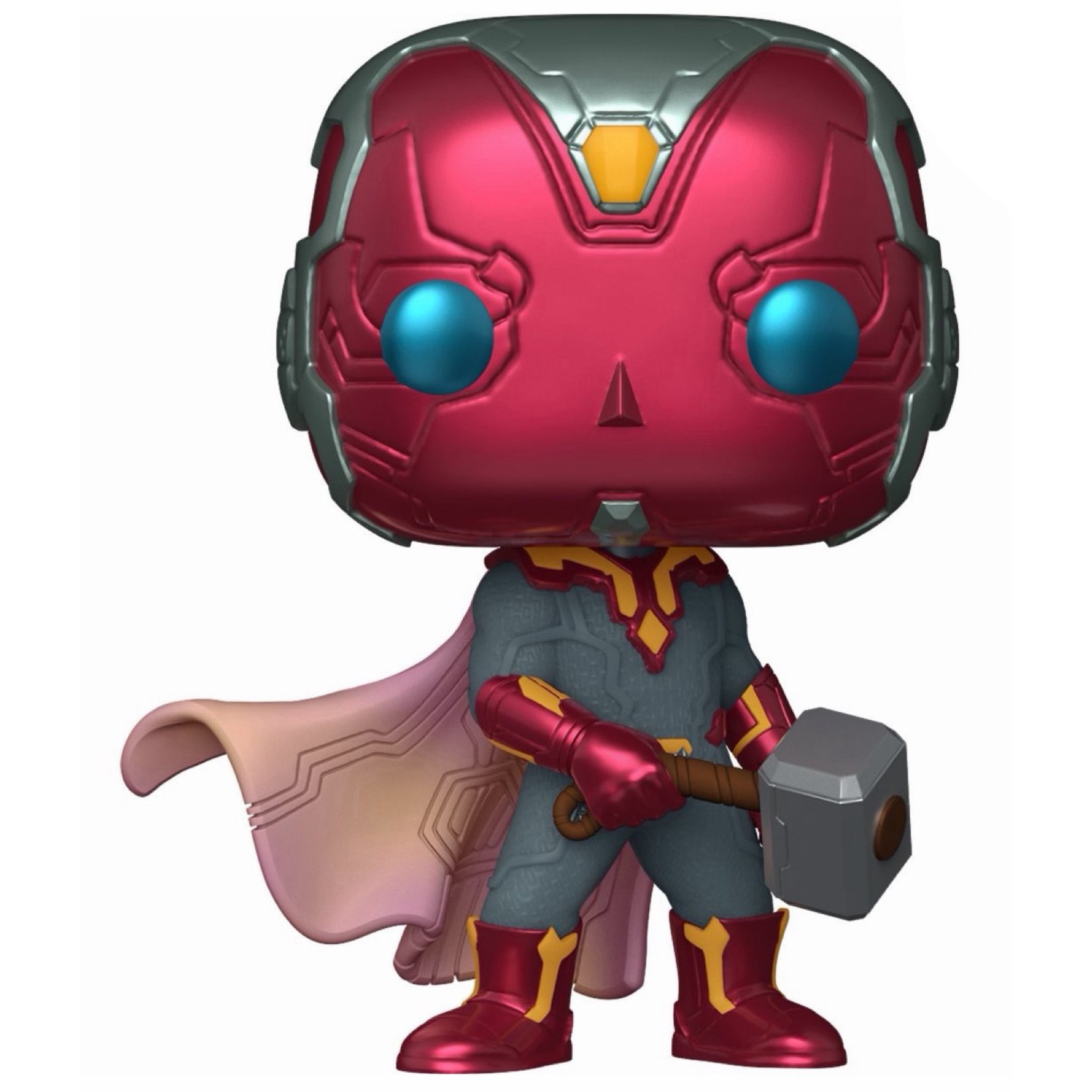 Funko Pop Vision con Mjolnir de Avengers Age of Ultron, acabado metálico