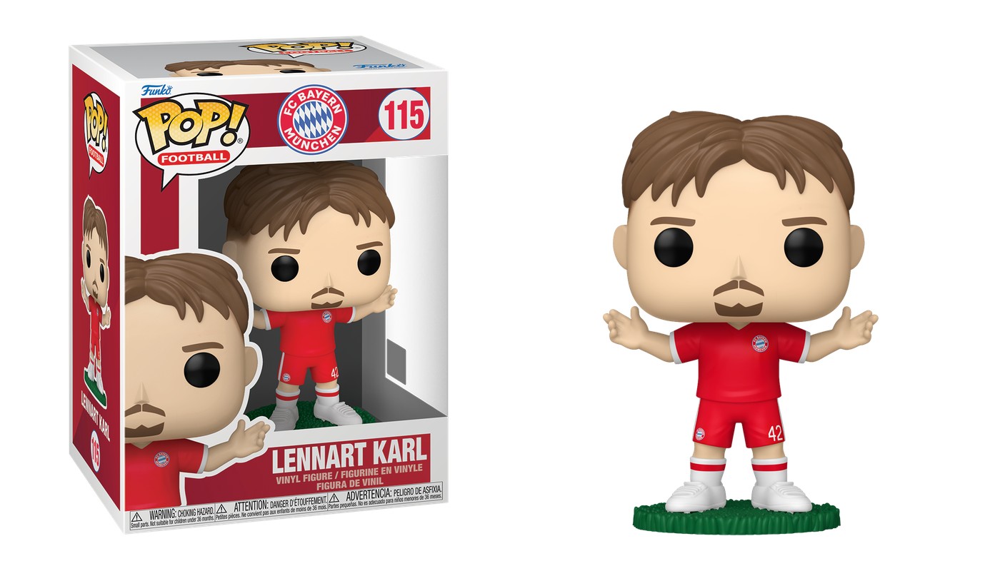 Funko Pop Lennart Karl #115 del Bayern Múnich dentro y fuera de la caja