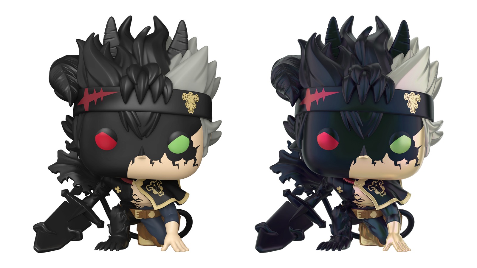 Funko Pop Berserk Asta 2620 normal y chase Aurora Borealis de Black Clover