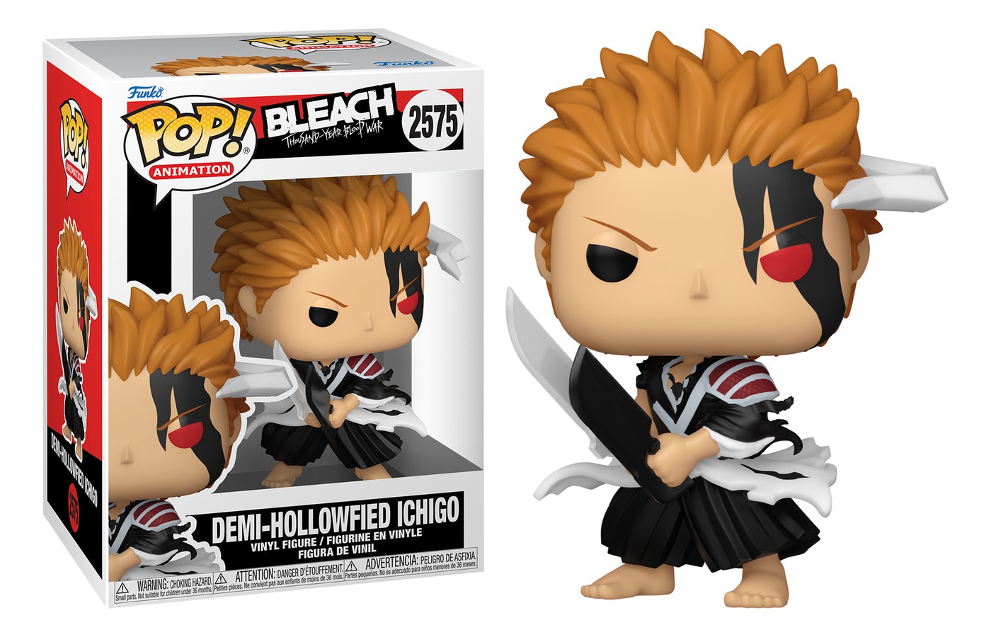 Funko Pop Bleach Demi-Hollowfied Ichigo 2575 en caja y fuera de caja