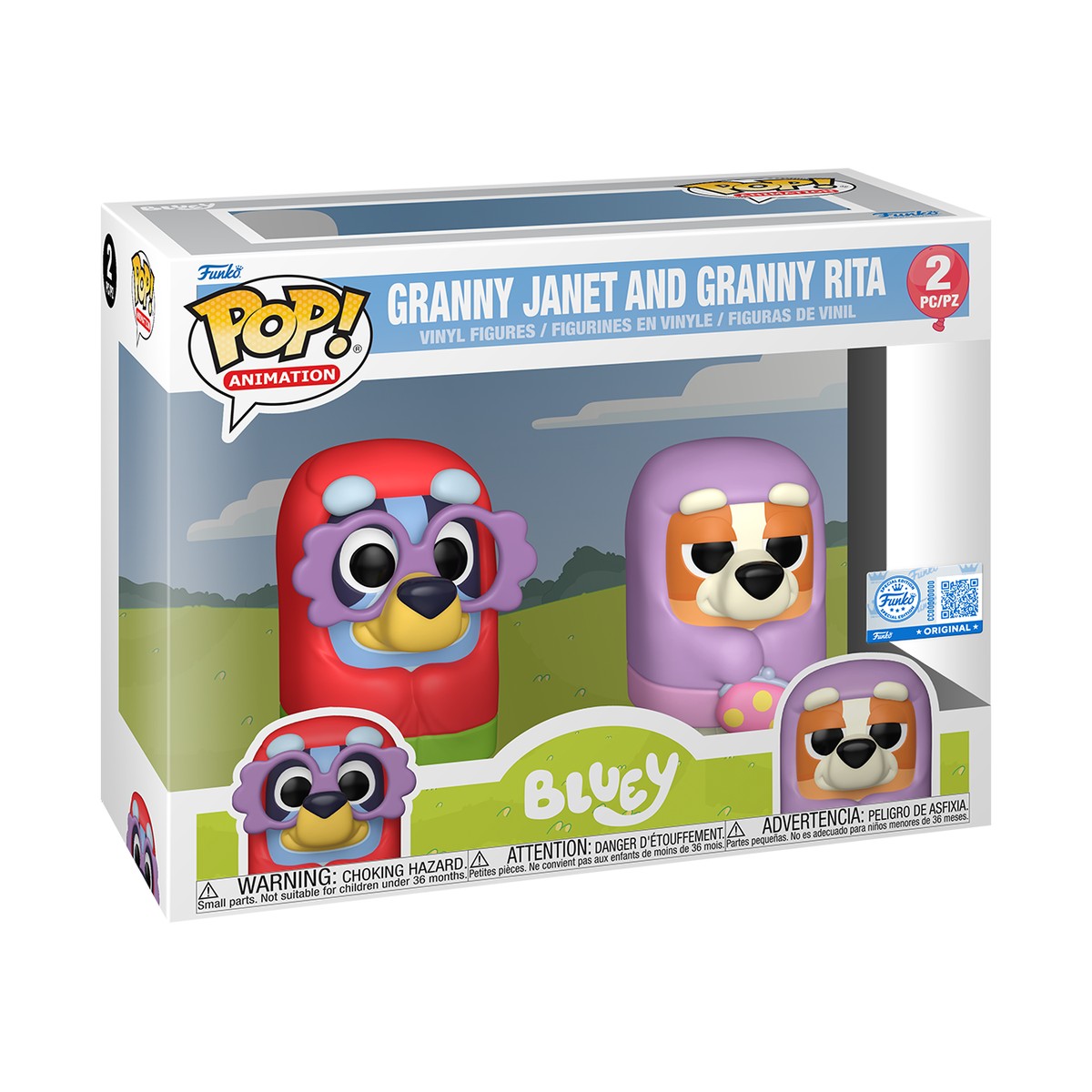Funko Pop Granny Janet and Granny Rita 2-Pack Bluey en caja