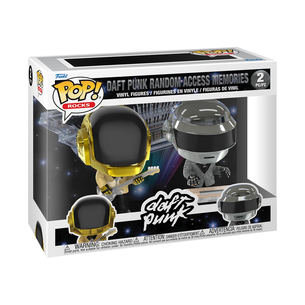 Funko Pop Daft Punk Random Access Memories 2-Pack en caja fondo blanco