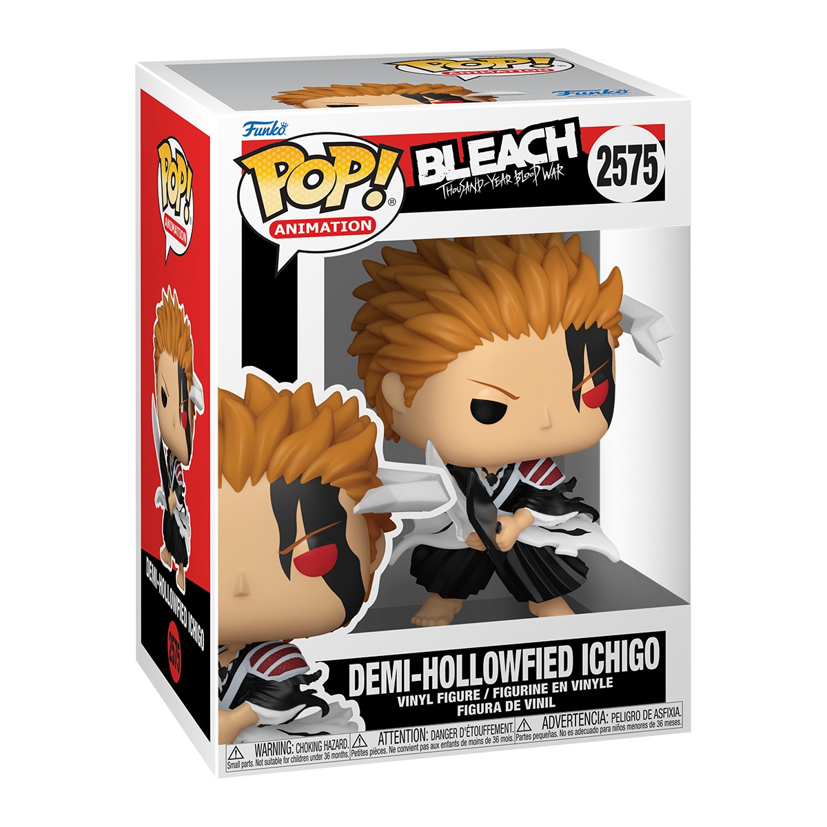 Funko Pop de anime Bleach Demi-Hollowfied Ichigo #2575 en su caja Pop! Animation