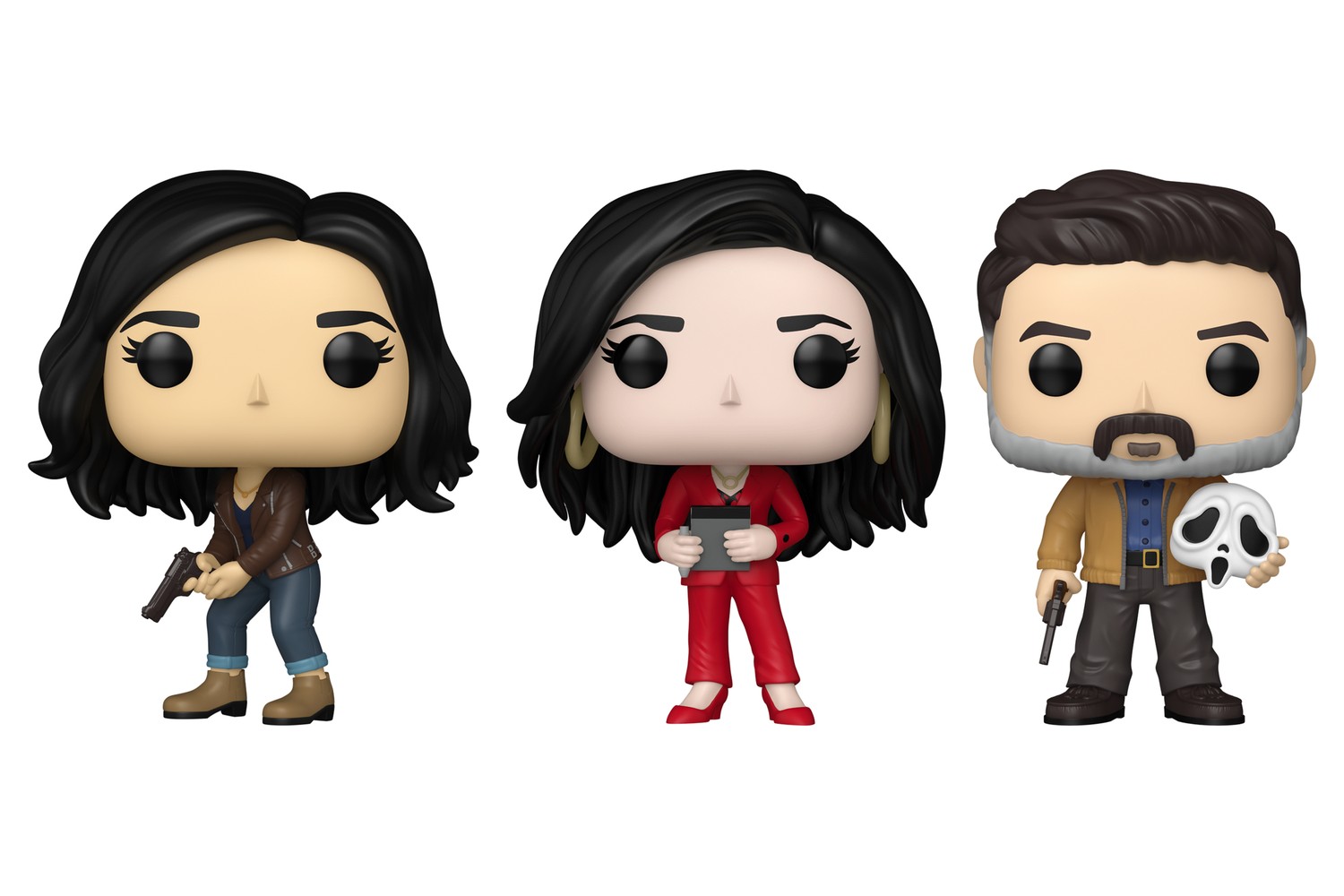 Funko Pop Scream Sidney Prescott, Gale Weathers y Dewey Riley para colección de Halloween