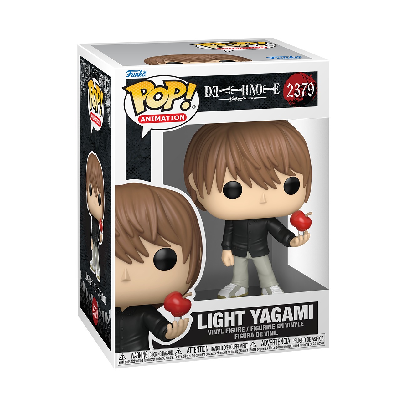 Caja Funko Pop Animation Light Yagami #2379 Death Note arte oficial fondo blanco