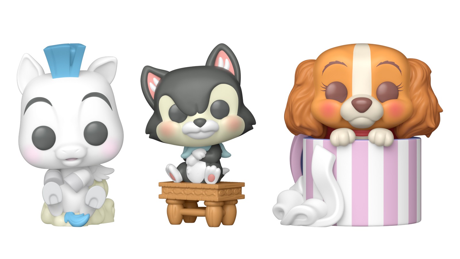 Imagen destacada de Funko Pop Disney Baby Animals en Chile: Pegasus, Figaro y Lady