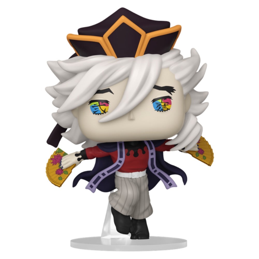 Funko Pop Doma Demon Slayer #2511 fuera de caja con abanicos dorados sobre fondo blanco