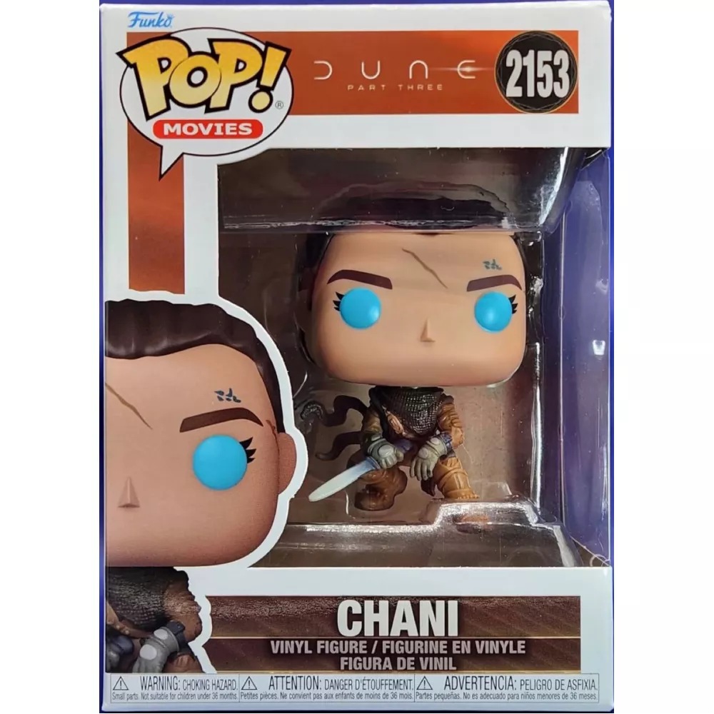 Caja Funko Pop Movies 2153 Chani Dune Part Three en ventana con stillsuit Fremen