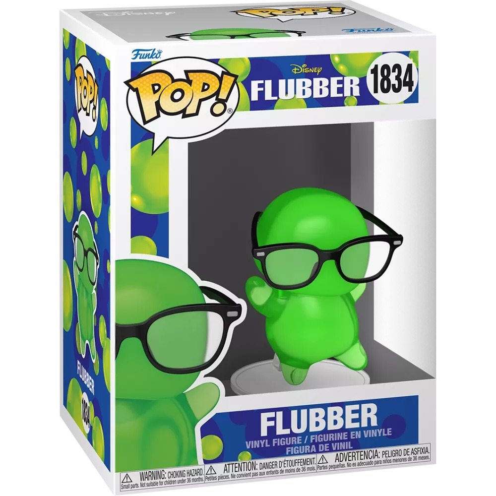 Funko Pop Flubber with Glasses #1834 translúcido Disney en caja