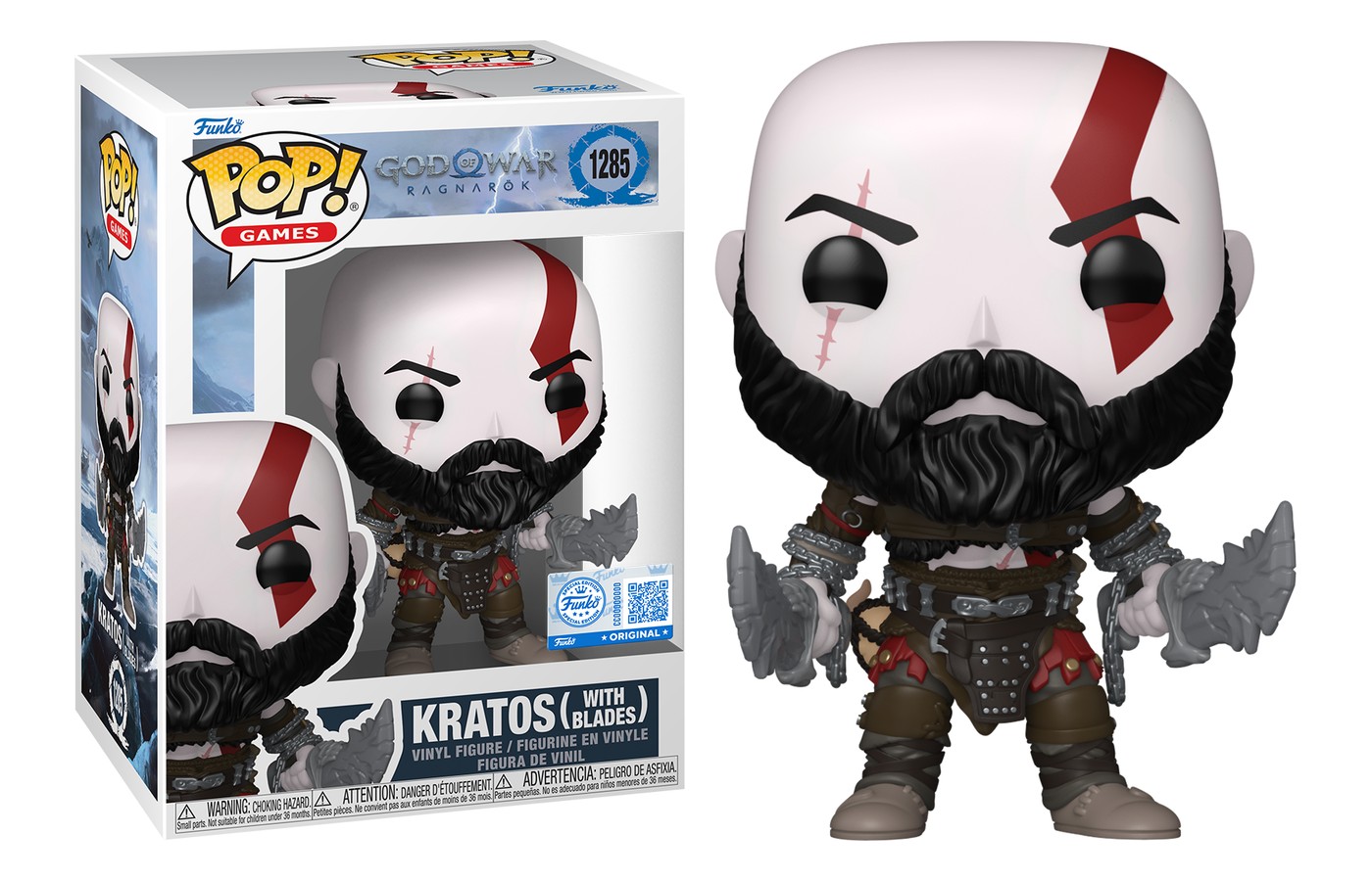Funko Pop God of War Kratos with Blades 1285 en caja y fuera de caja con las Espadas del Caos Funko Pop God of War Kratos with Blades 1285 en caja y fuera de caja con las Espadas del Caos