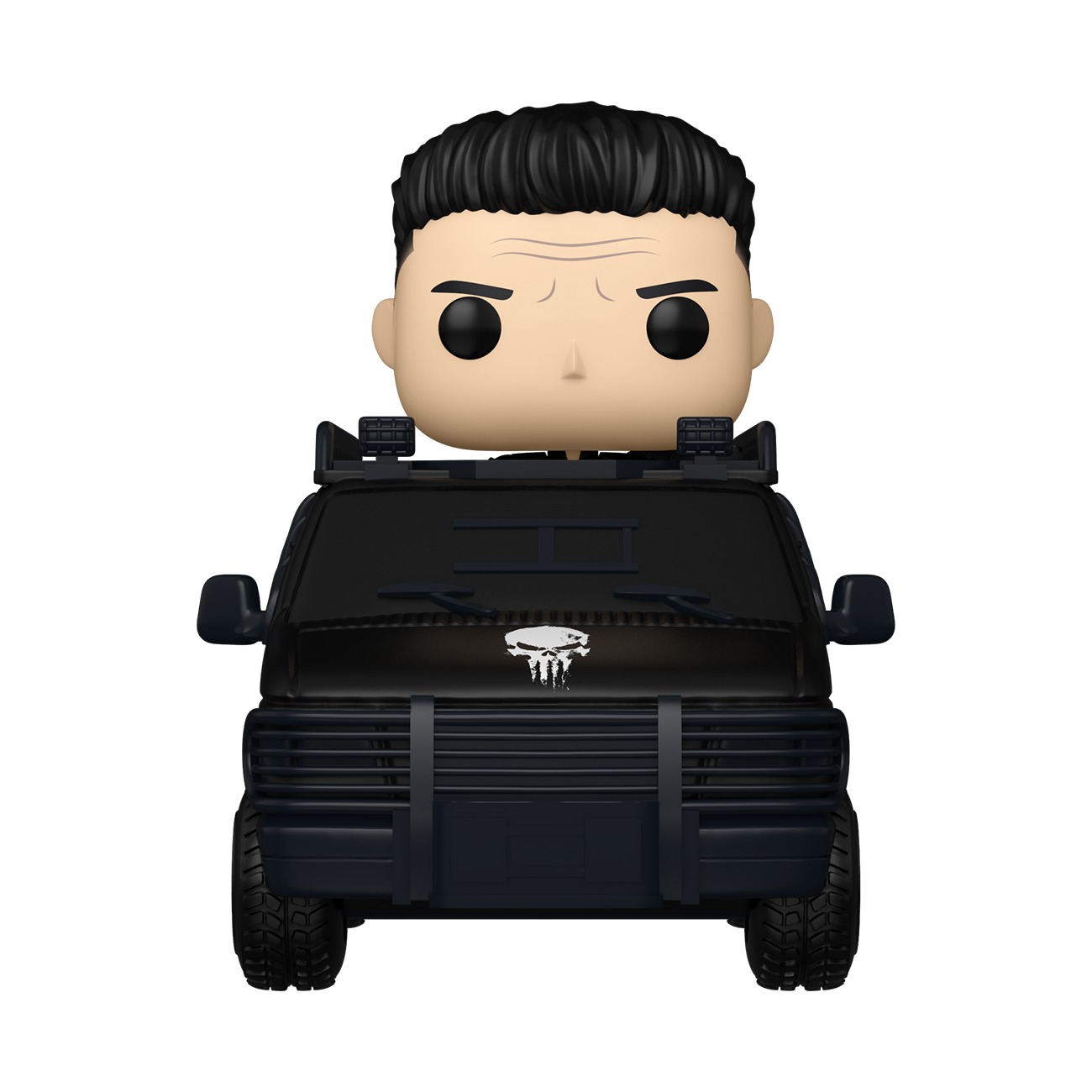 Funko Pop Rides Deluxe Punisher con van negra y calavera en el capó, Spider-Man Brand New Day