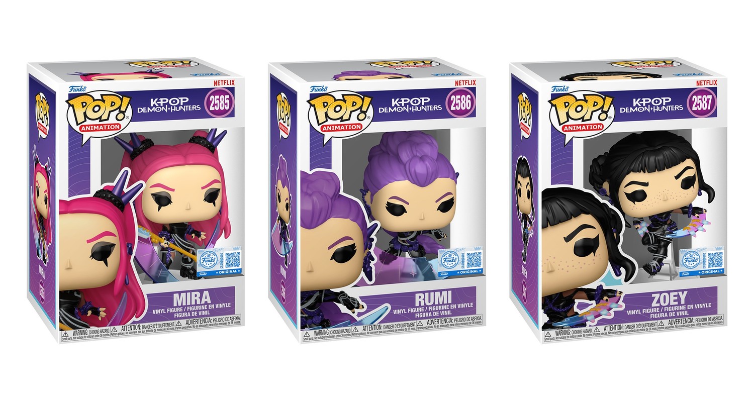 Cajas Funko Pop Mira 2585, Rumi 2586 y Zoey 2587 HUNTR/X look negro KPop Demon Hunters exclusivos Cajas Funko Pop Mira 2585, Rumi 2586 y Zoey 2587 HUNTR/X look negro KPop Demon Hunters exclusivos