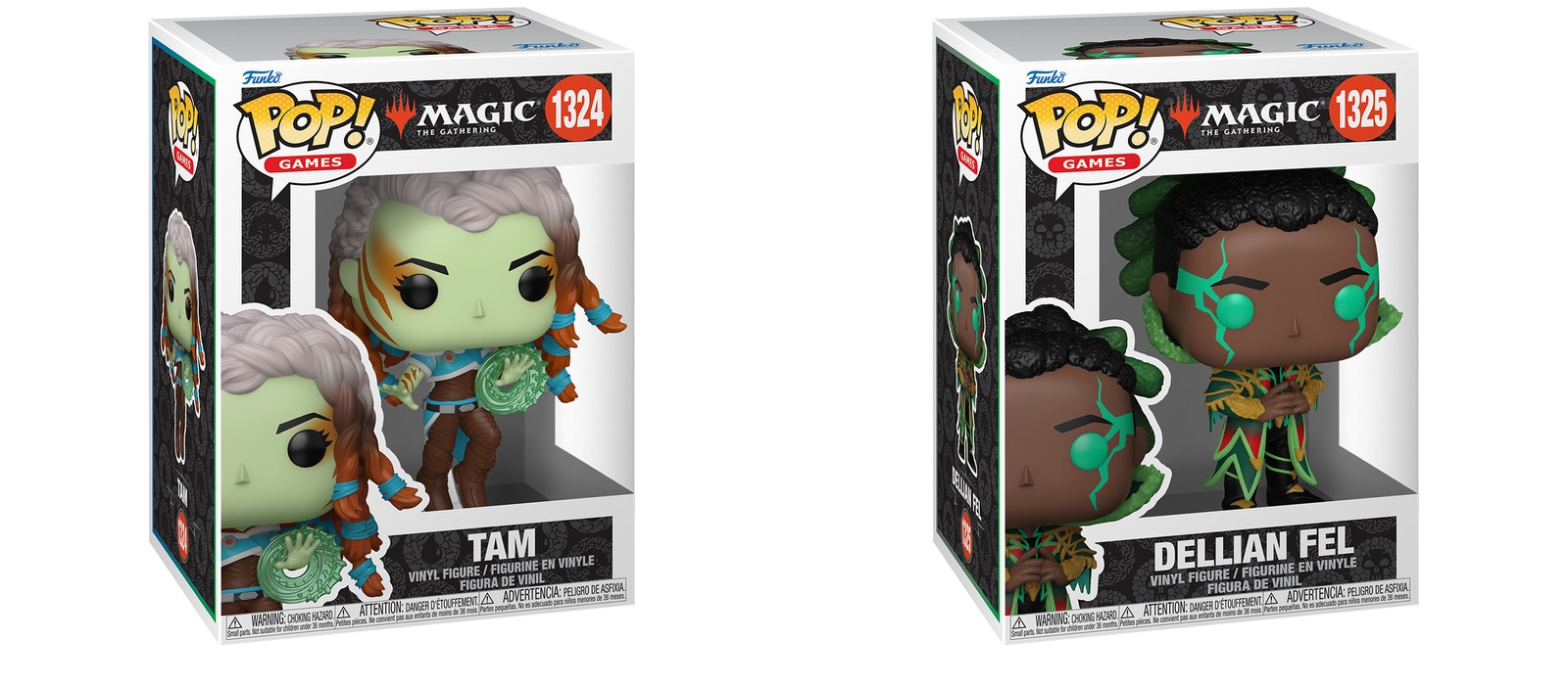 Funko Pop Magic The Gathering Tam 1324 y Dellian Fel 1325 en caja