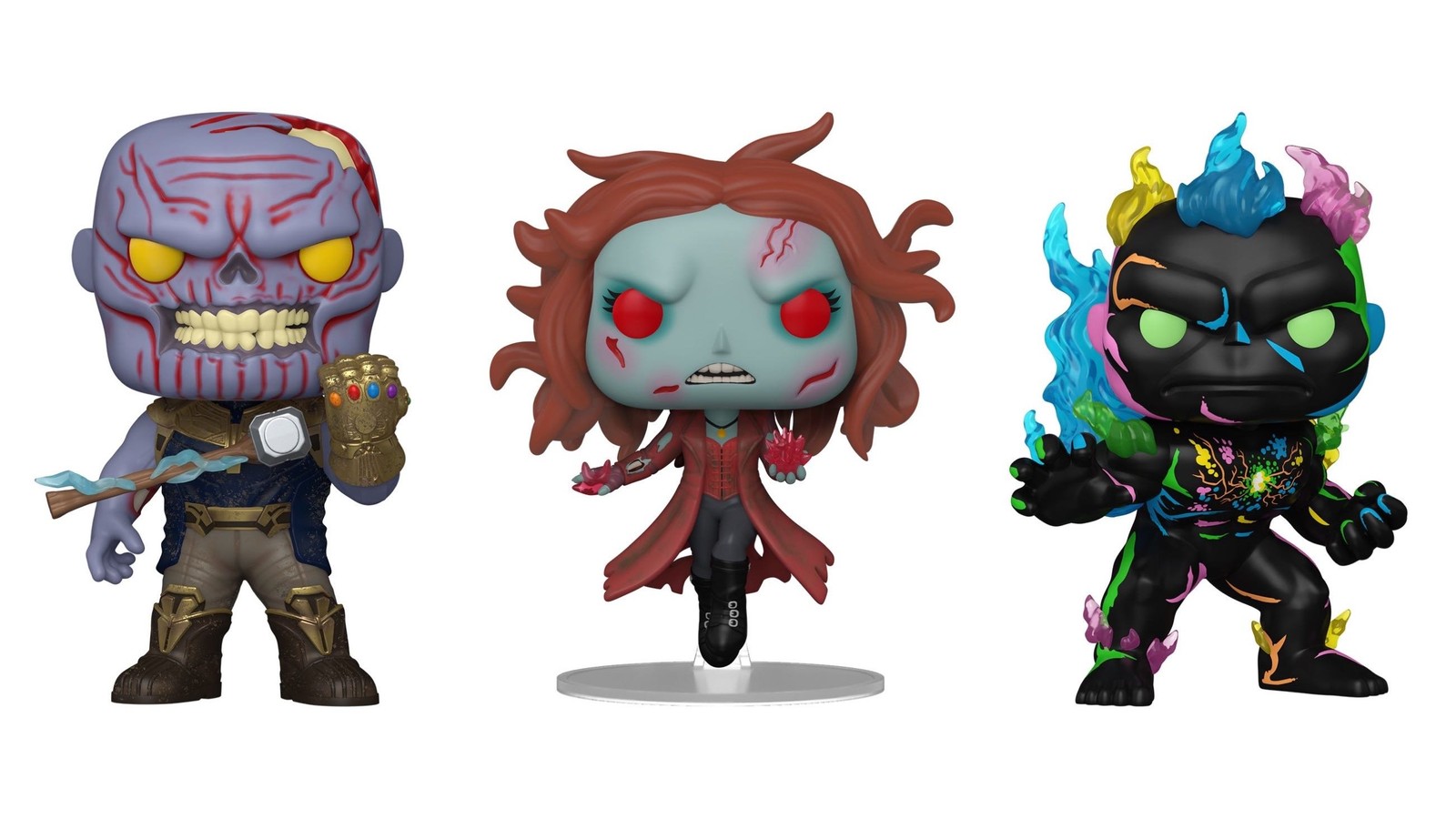 Imagen destacada de Funko Pop Marvel Zombies Chile 2026: Zombie Thanos, Wanda Queen of the Dead e Infinity Hulk