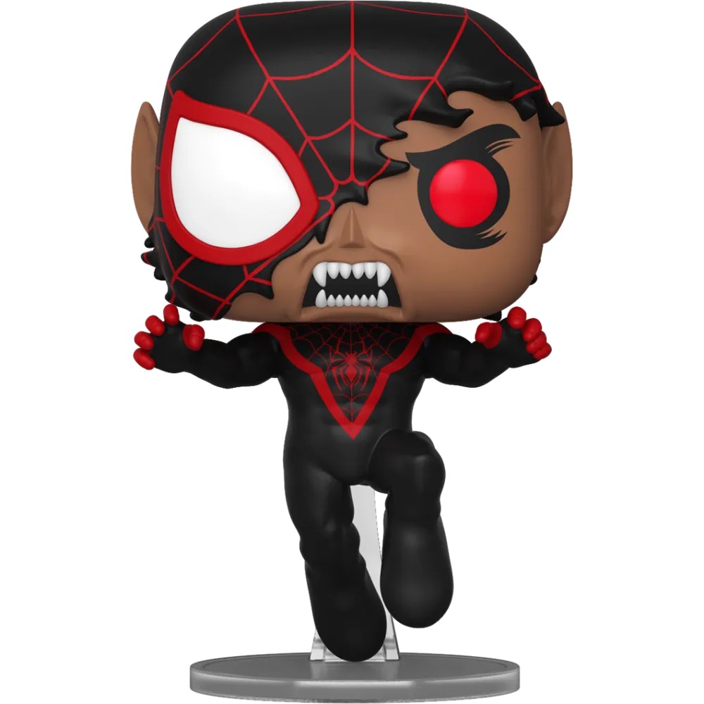 Funko Pop Miles Morales Vampire #1633 figura LEGENDARY mitad máscara mitad vampiro sobre fondo blanco