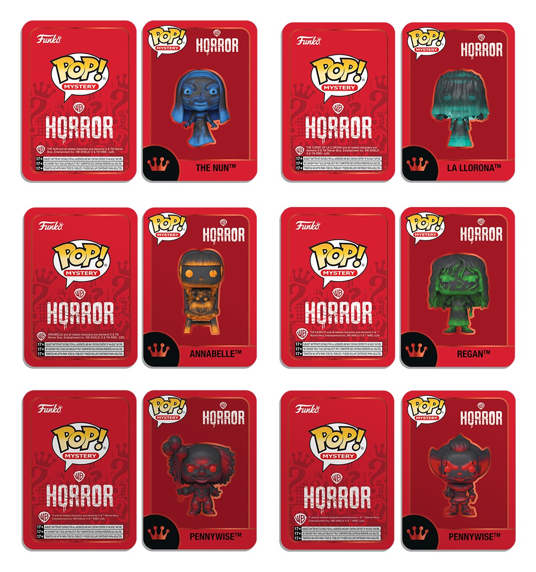 Cartas POP! Mystery Horror de The Nun, La Llorona, Annabelle, Regan y Pennywise