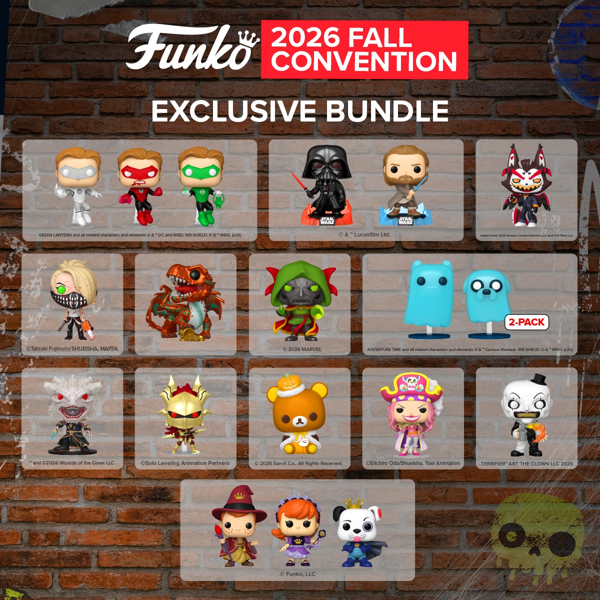 Funko Pop NYCC 2026 Chile bundle con los 18 exclusivos compartidos de Fall Convention
