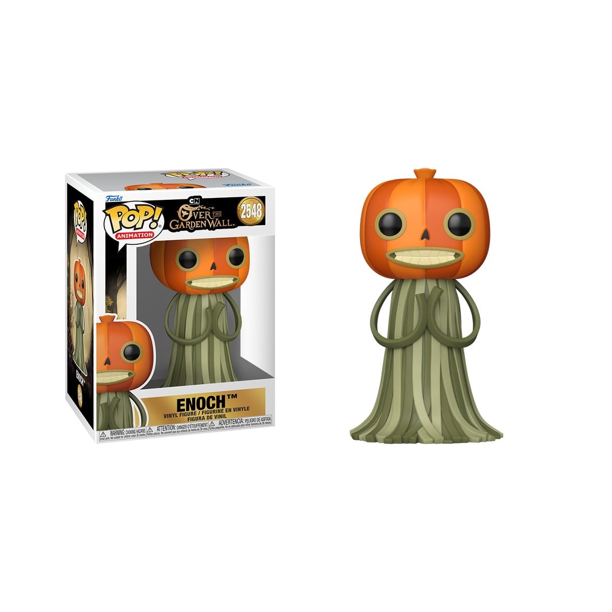 Funko Pop Animation Enoch #2548 Over the Garden Wall calabaza Pottsfield caja y figura arte oficial
