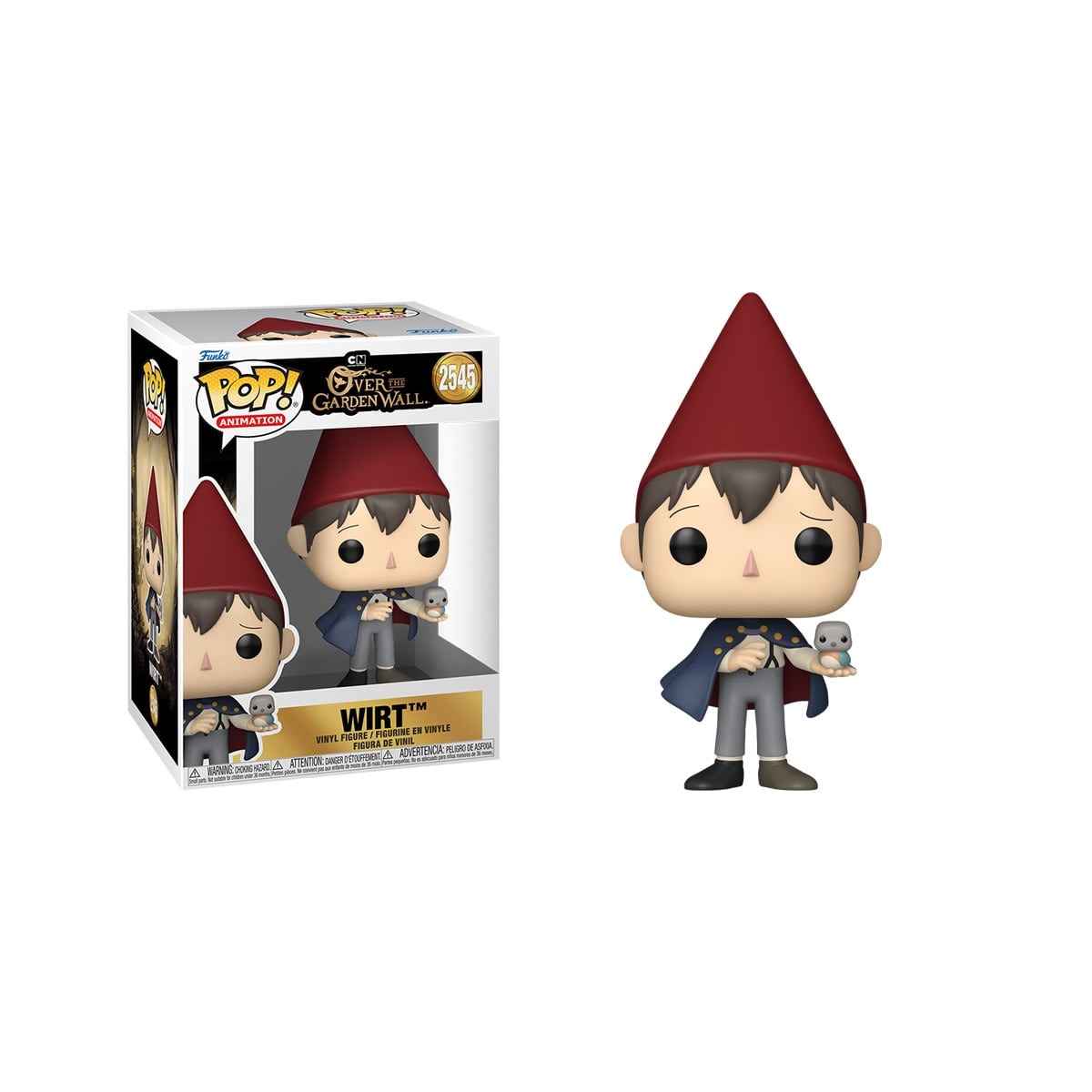 Funko Pop Animation Wirt #2545 Over the Garden Wall caja y figura arte oficial fondo blanco