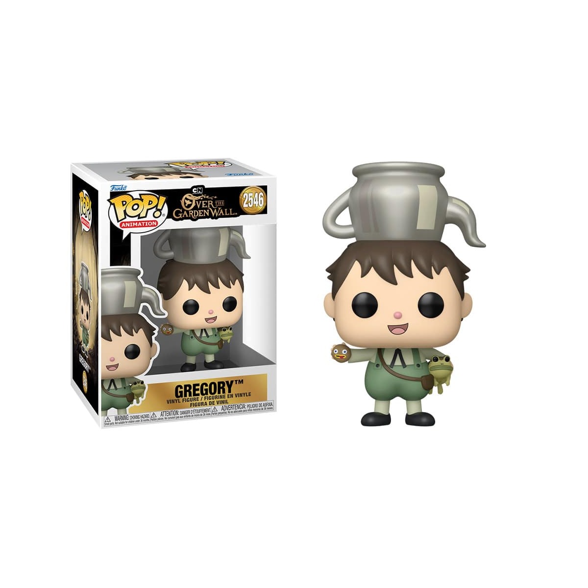 Funko Pop Animation Gregory #2546 Over the Garden Wall caja y figura arte oficial fondo blanco