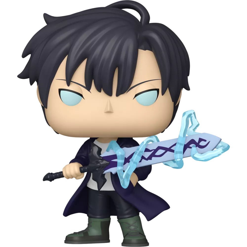 Figura Funko Pop Sung Jinwoo Solo Leveling #2537 GITD con Demon King Longsword pose completa