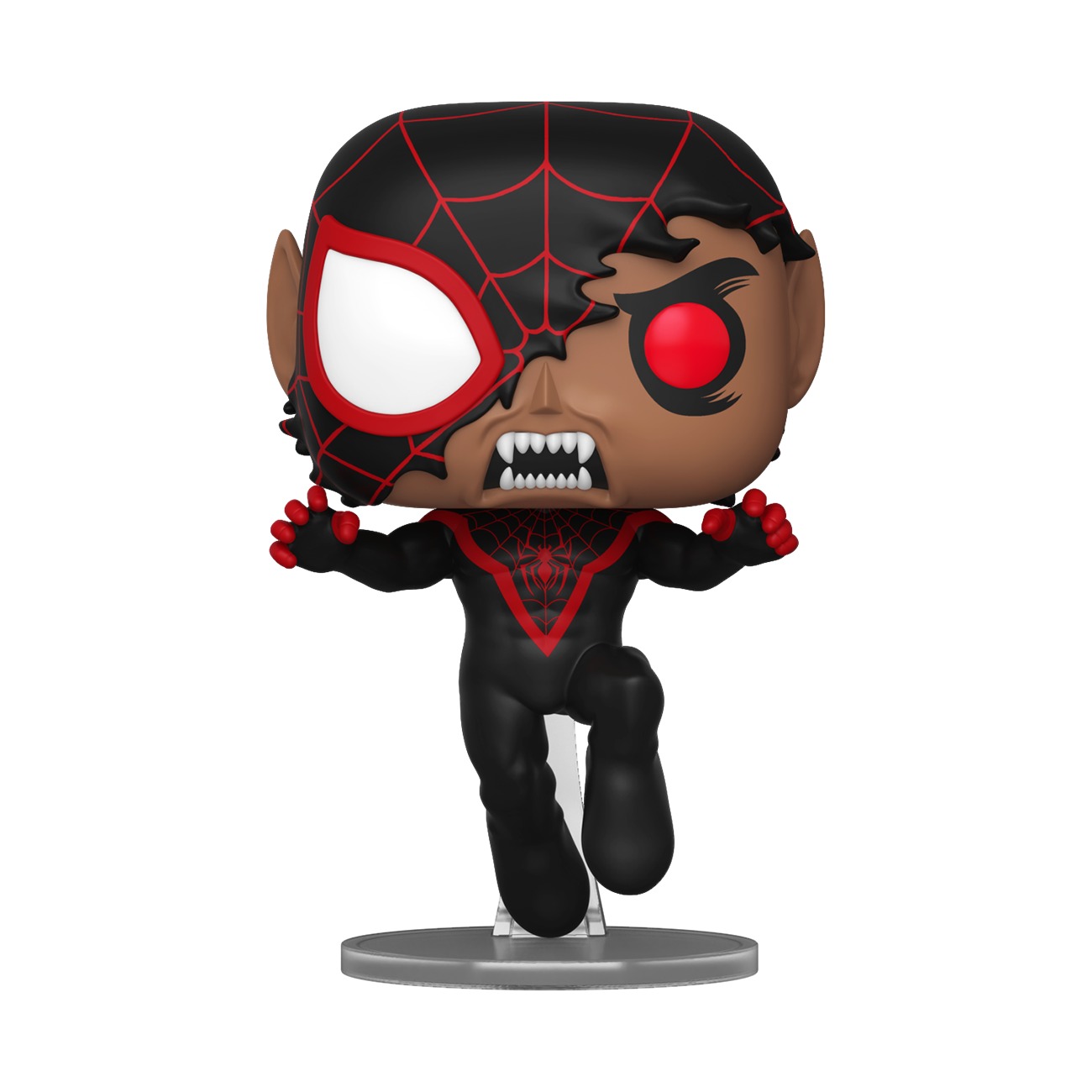 Funko Pop Vampire Miles Morales NYCC 2026 en pose de ataque con máscara rota y colmillos