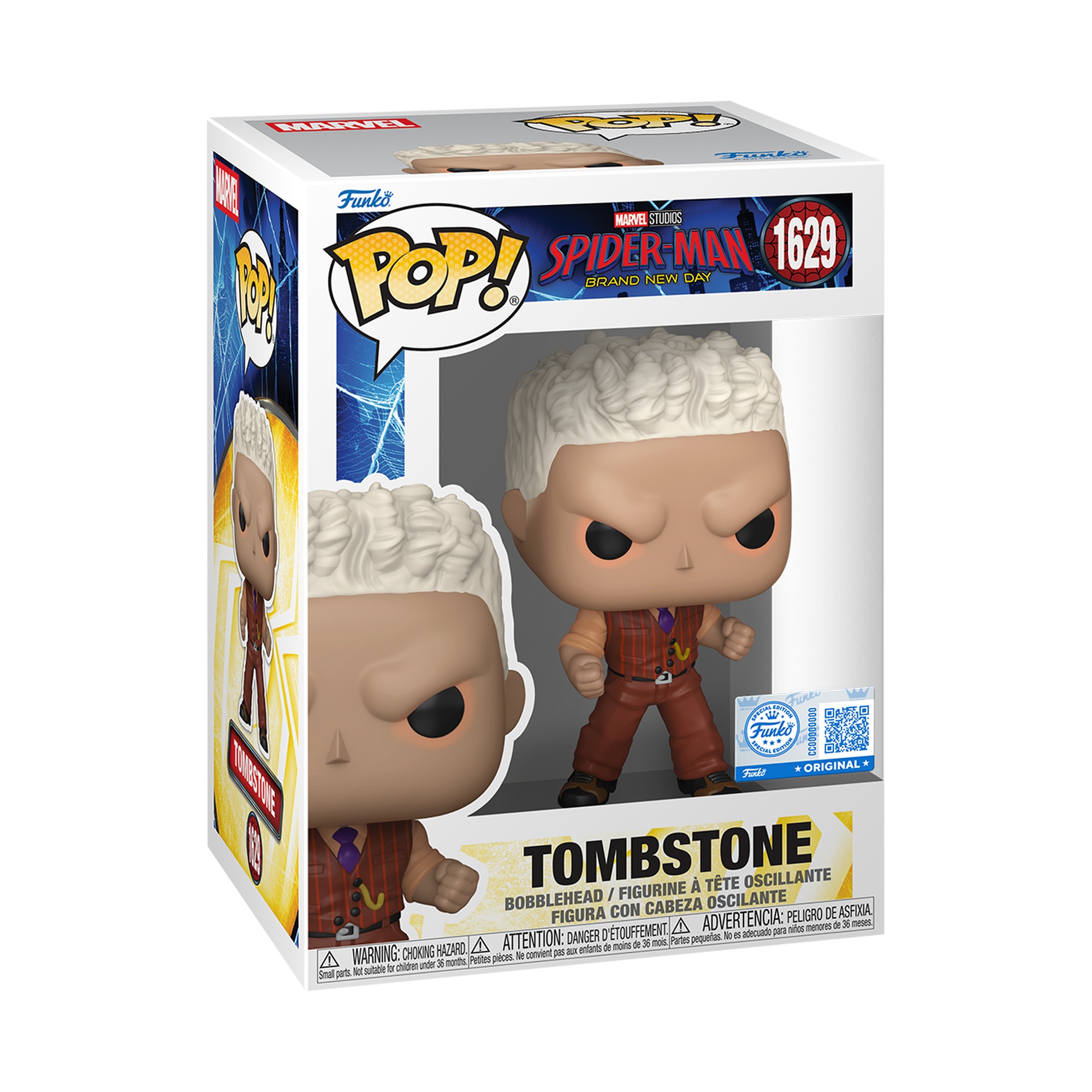 Caja Funko Pop Marvel Tombstone 1629 Spider-Man Brand New Day Special Edition