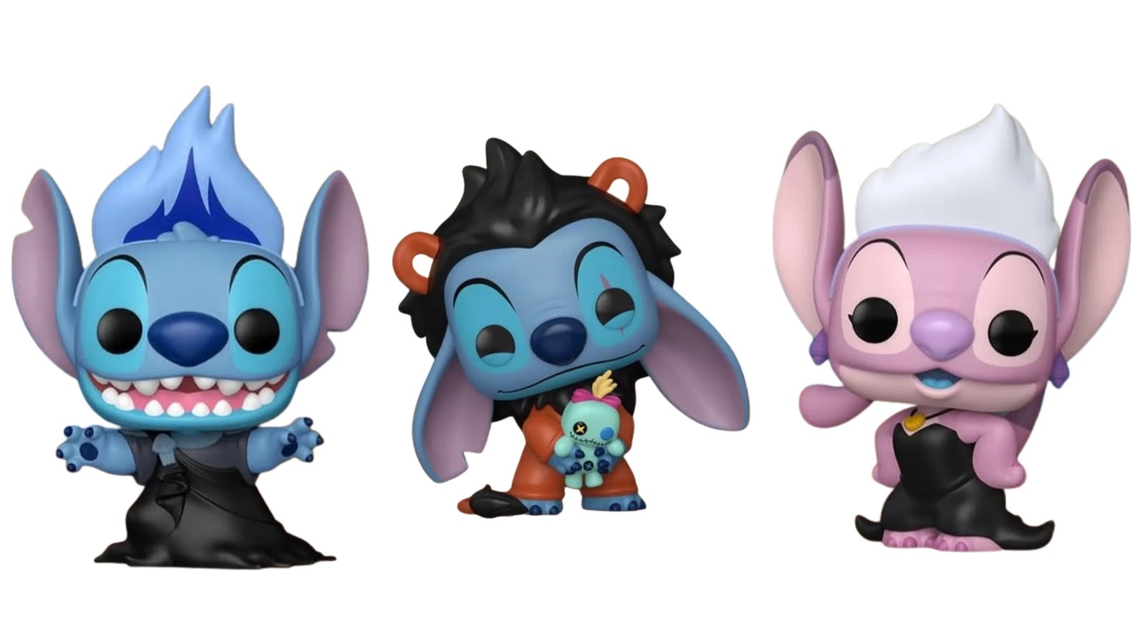 Imagen destacada de Funko Pop Stitch in Costume: Stitch y Angel como Hades, Scar y Úrsula (Chile 2026)