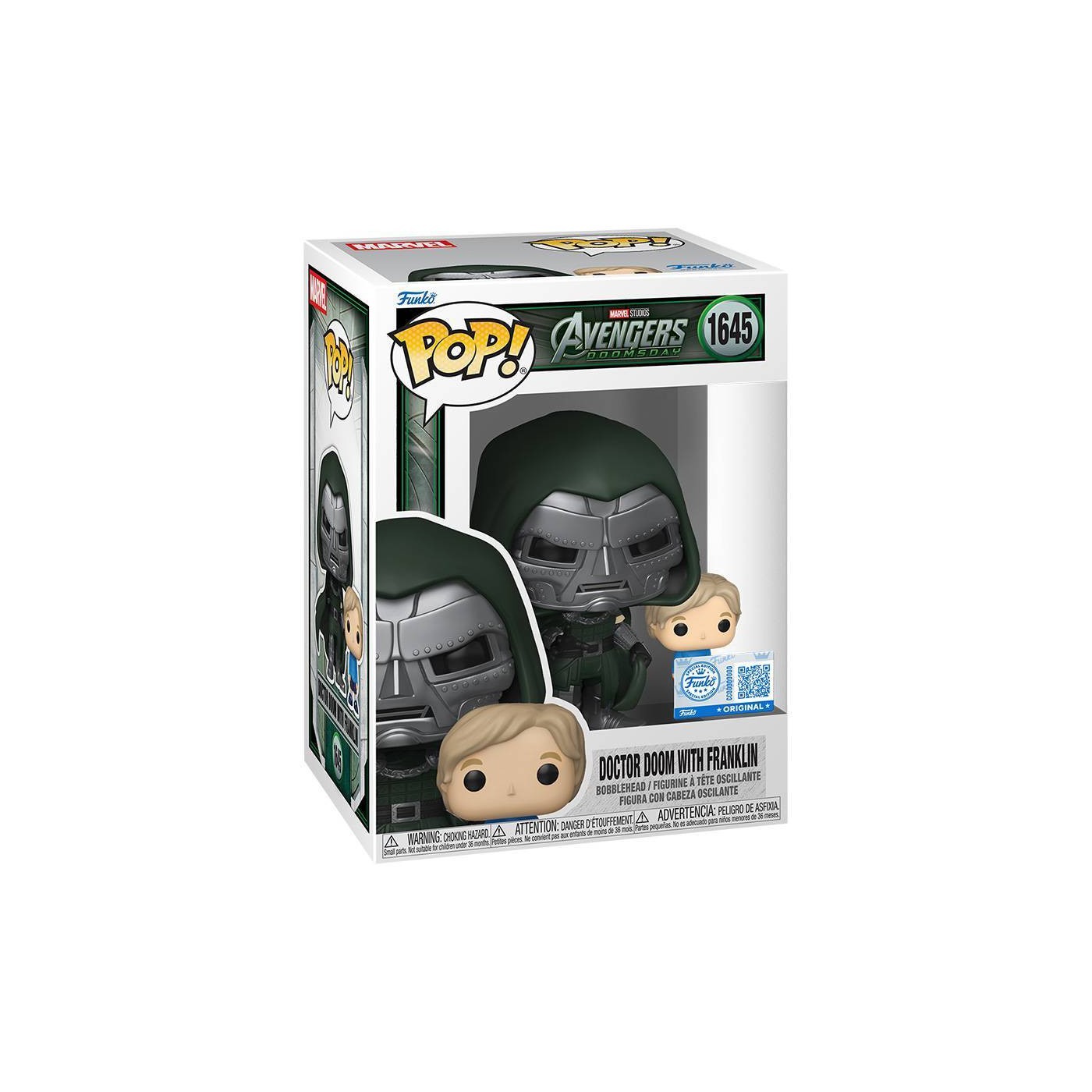 Funko Pop Doctor Doom with Franklin #1645 Avengers Doomsday Target Exclusive caja Special Edition sobre fondo blanco