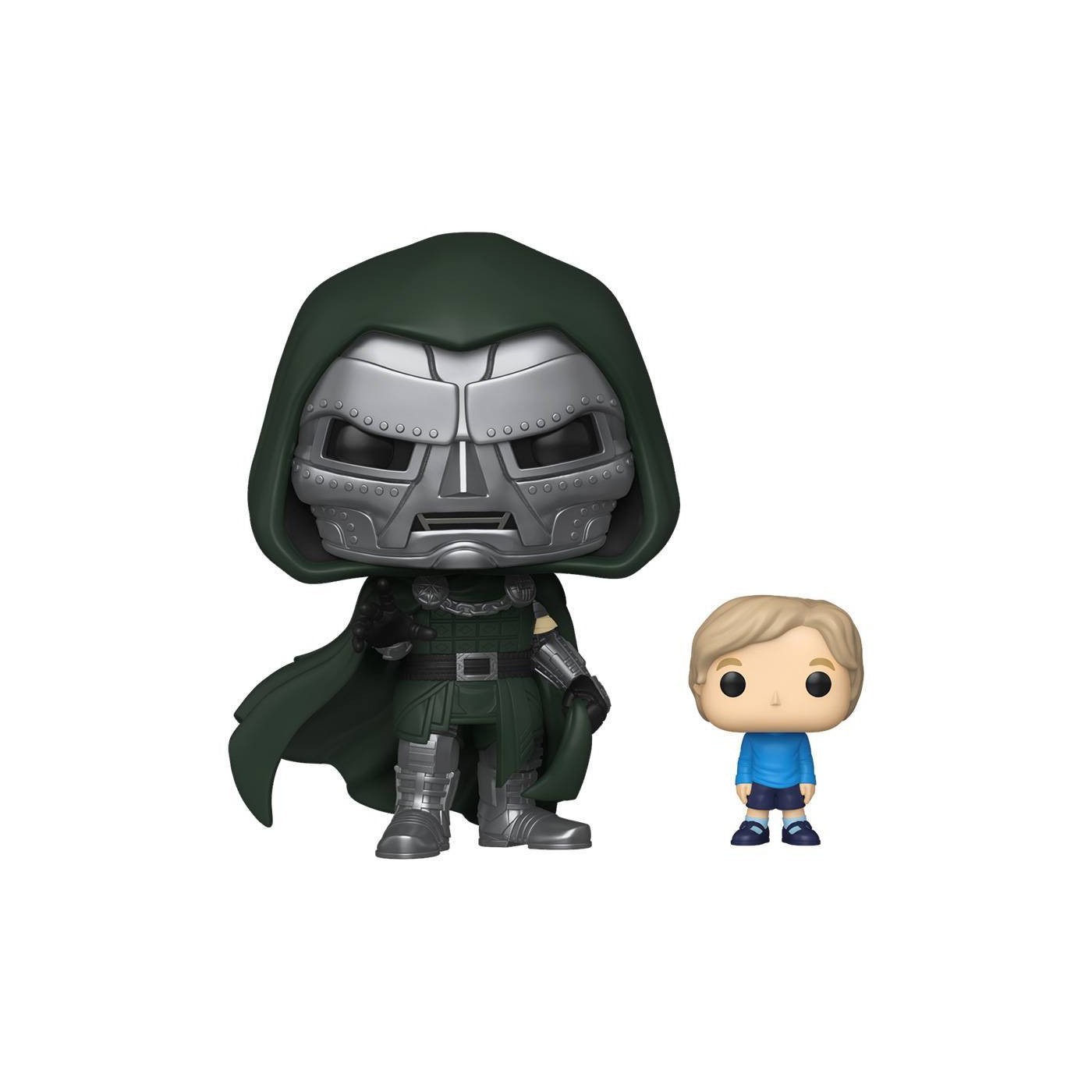 Funko Pop Doctor Doom with Franklin #1645 Avengers Doomsday figuras fuera de caja sobre fondo blanco