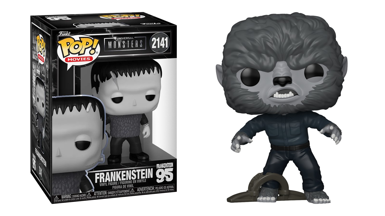 Imagen destacada de Funko Pop Universal Monsters: Frankenstein 95 aniversario y The Wolf Man llegan en blanco y negro
