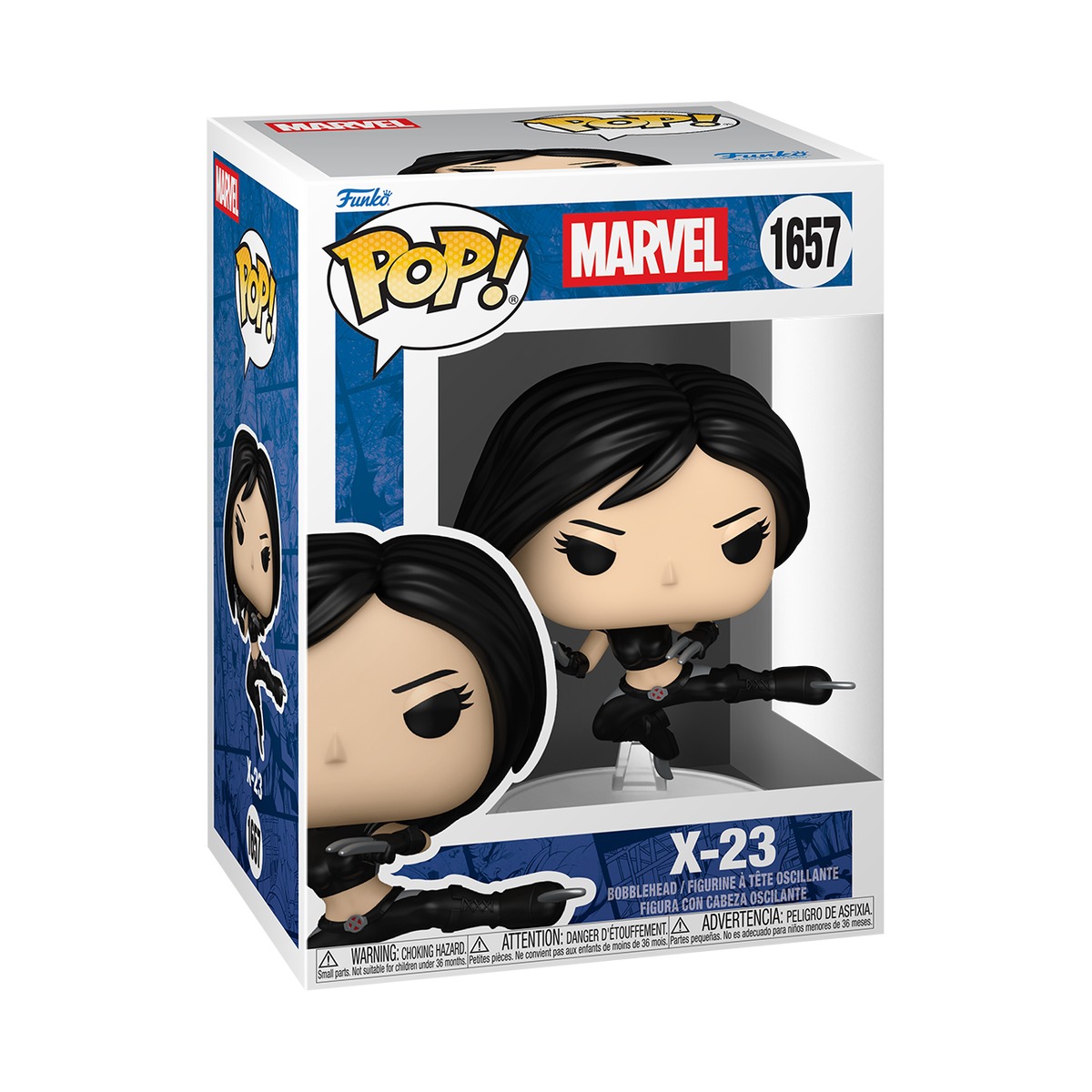 Caja Funko Pop Marvel X-23 #1657 Weapon X Program arte oficial fondo blanco
