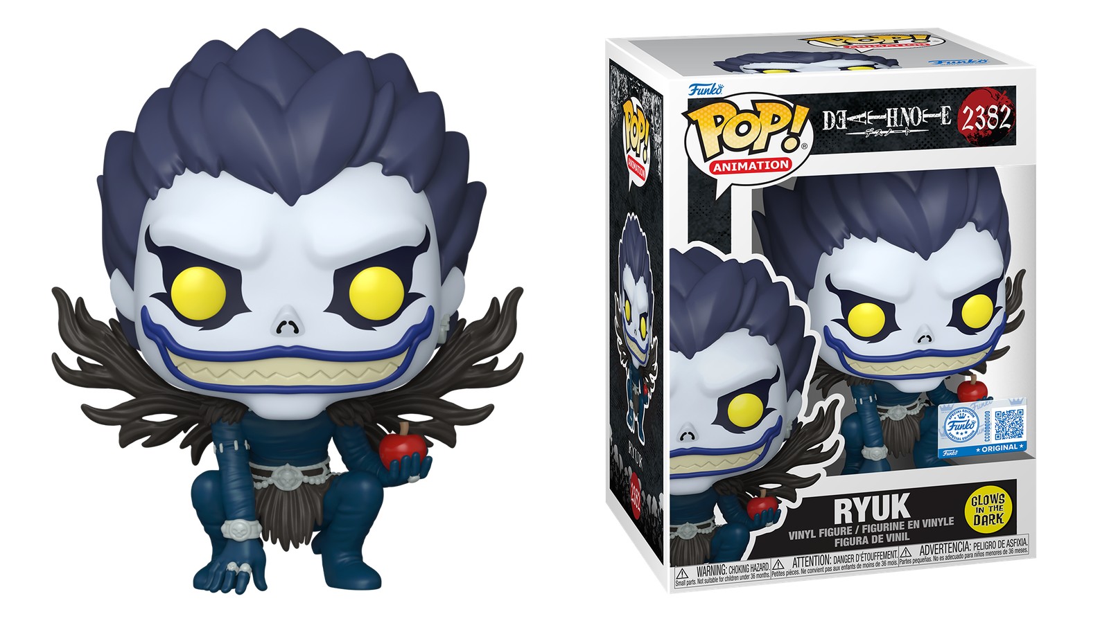 Funko Pop Ryuk Glow #2382 de Death Note con caja Glows in the Dark