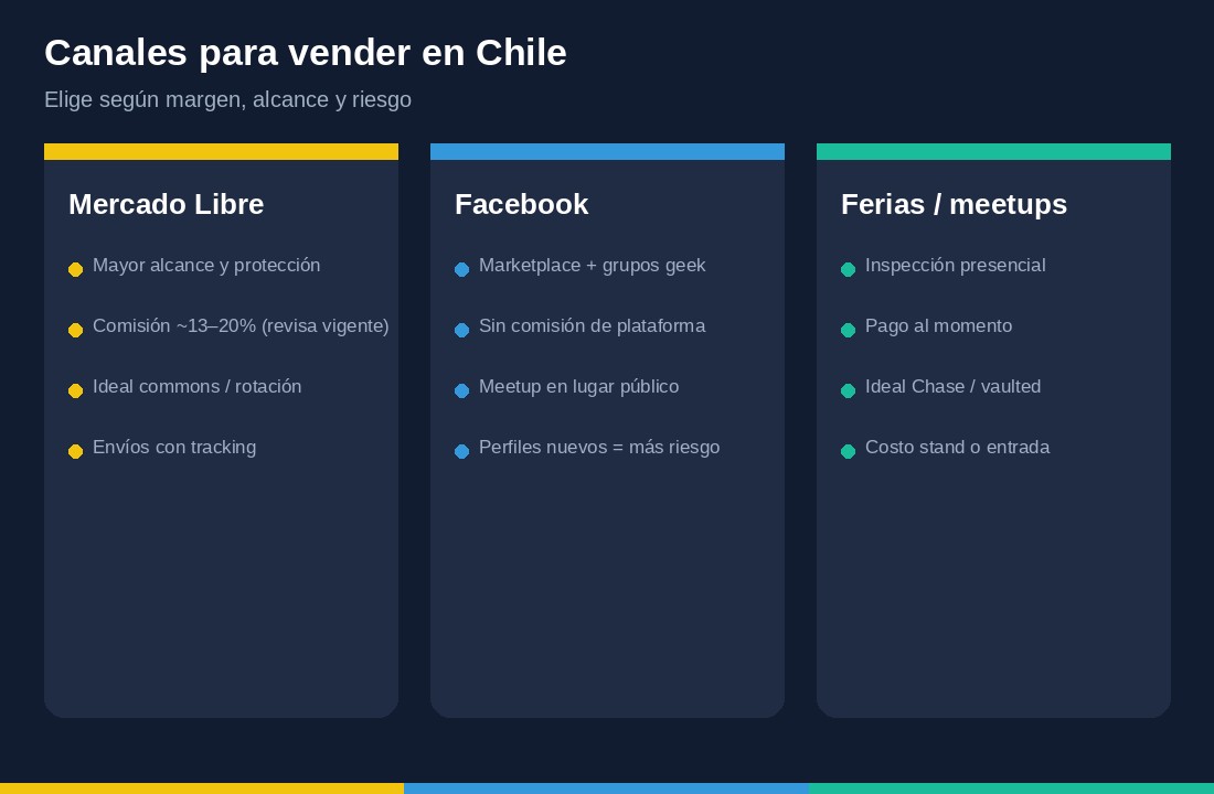 Comparativa de canales para vender Funko Pop en Chile: Mercado Libre, Facebook Marketplace y ferias o meetups