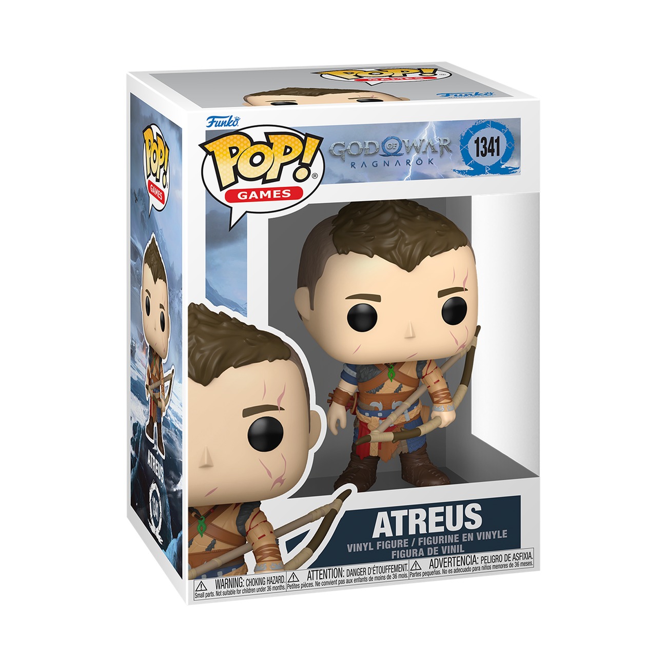Funko Pop Atreus #1341 caja window-box God of War Ragnarök fondo blanco