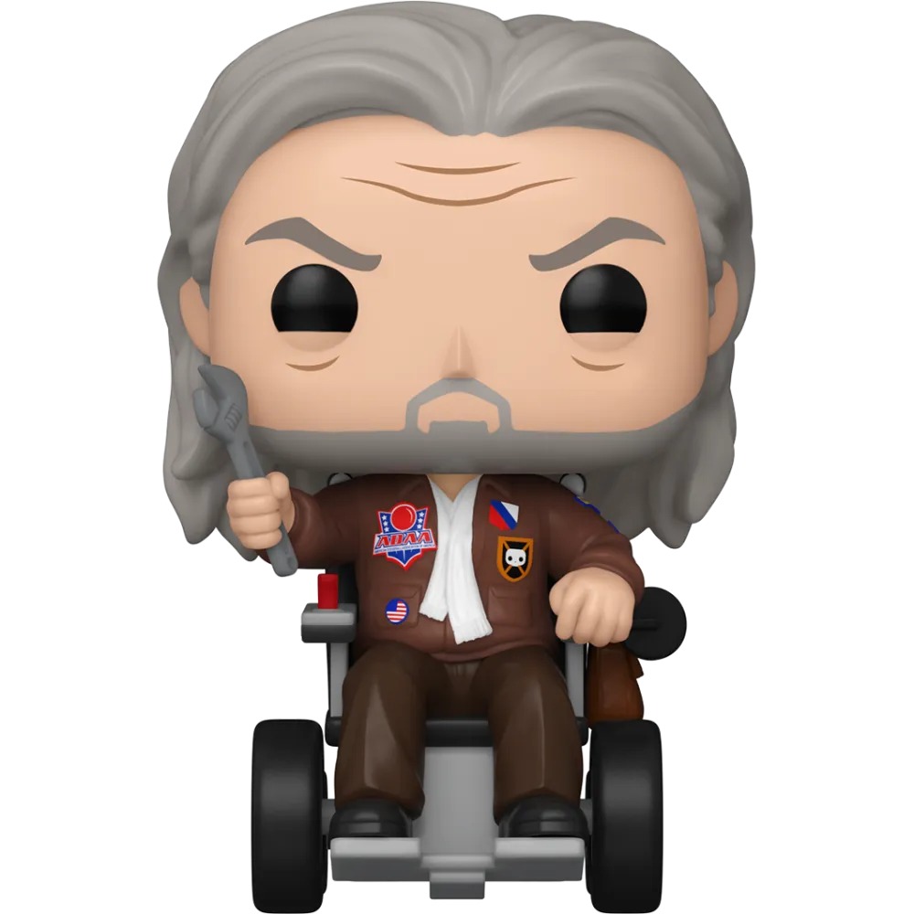 Funko Pop Patches O’Houlihan #1816 Dodgeball fuera de caja con llave inglesa y silla de ruedas, fondo blanco