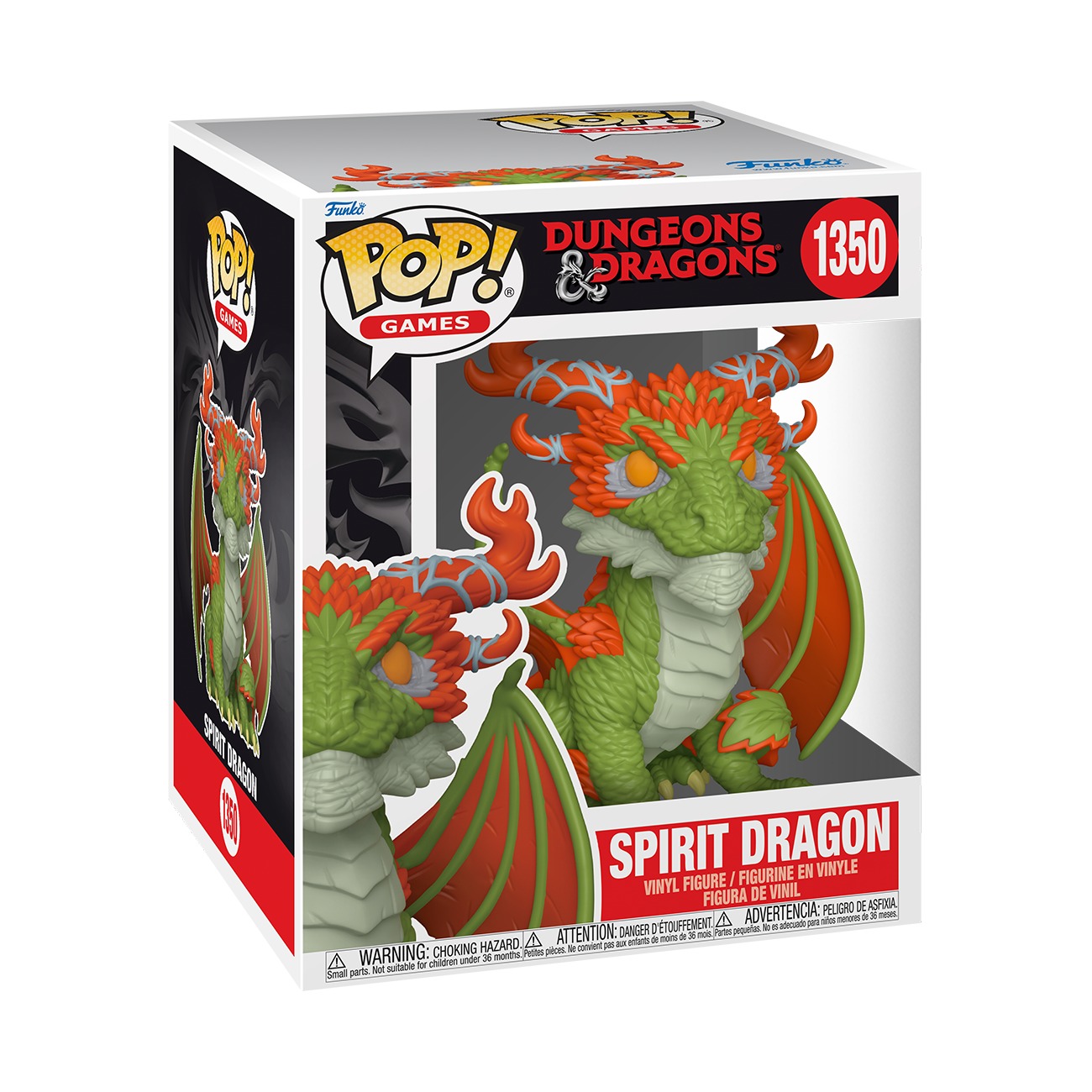 Funko Pop Spirit Dragon Dungeons and Dragons #1350 Super Sized en caja Pop Games sobre fondo blanco